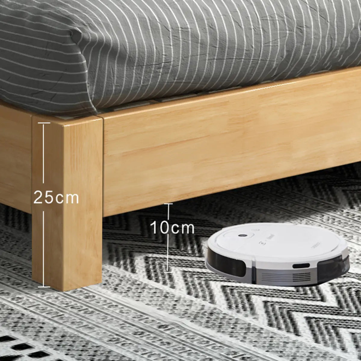 Solid Wood Walnut King Modern Minimalist Panel Bed Image - 9