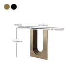 Sophisticated Abstract White Oval Marble Console Table #size