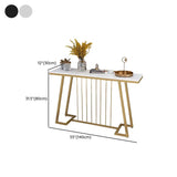 Sophisticated Rectangular Marble Gold Entryway Console Table Image - 13