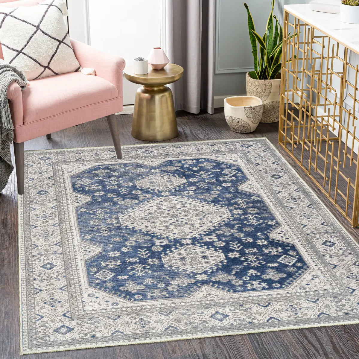 Southwestern Mandala Fabric Multicolor Area Rug Image - 4