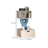 Space Theme Silver Resin Open Storage Kids Nightstand Image - 9