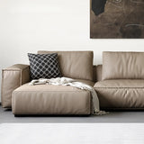 Spacious Comfort L-Shaped Brown Leather Recliner Sofa Image - 16