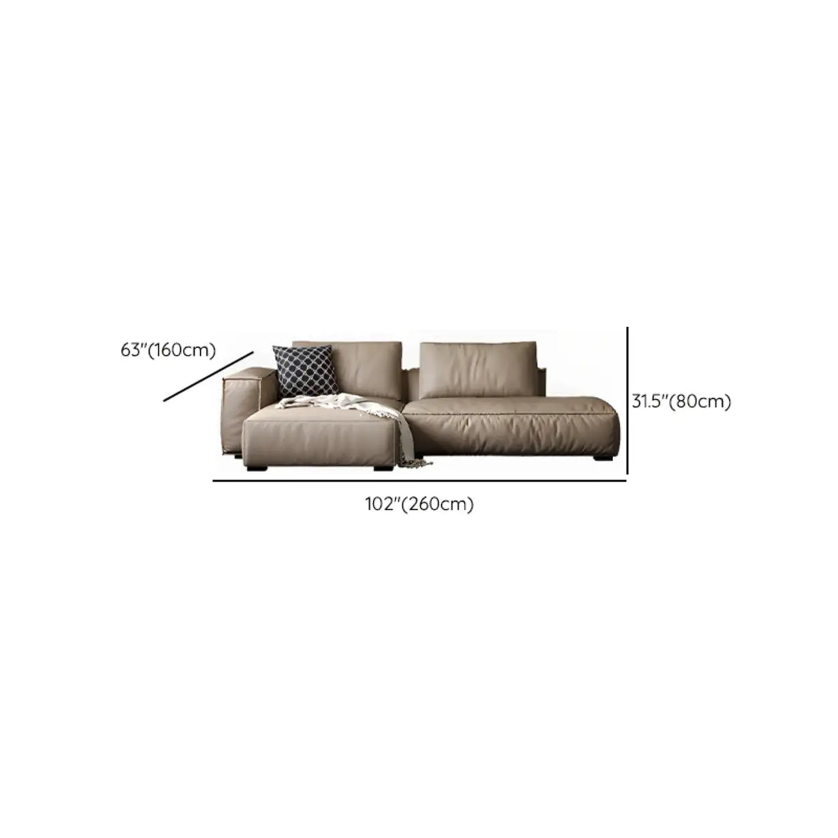 Spacious Comfort L-Shaped Brown Leather Recliner Sofa 