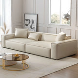 Spacious White Wooden Frame Square Arm Reception Sofa Image - 1
