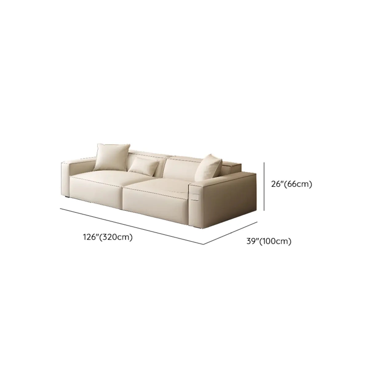Spacious White Wooden Frame Square Arm Reception Sofa Image - 10