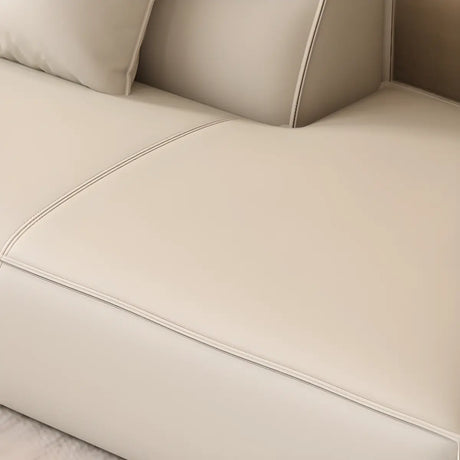 Spacious White Wooden Frame Square Arm Reception Sofa Image - 2