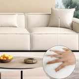 Spacious White Wooden Frame Square Arm Reception Sofa Image - 3