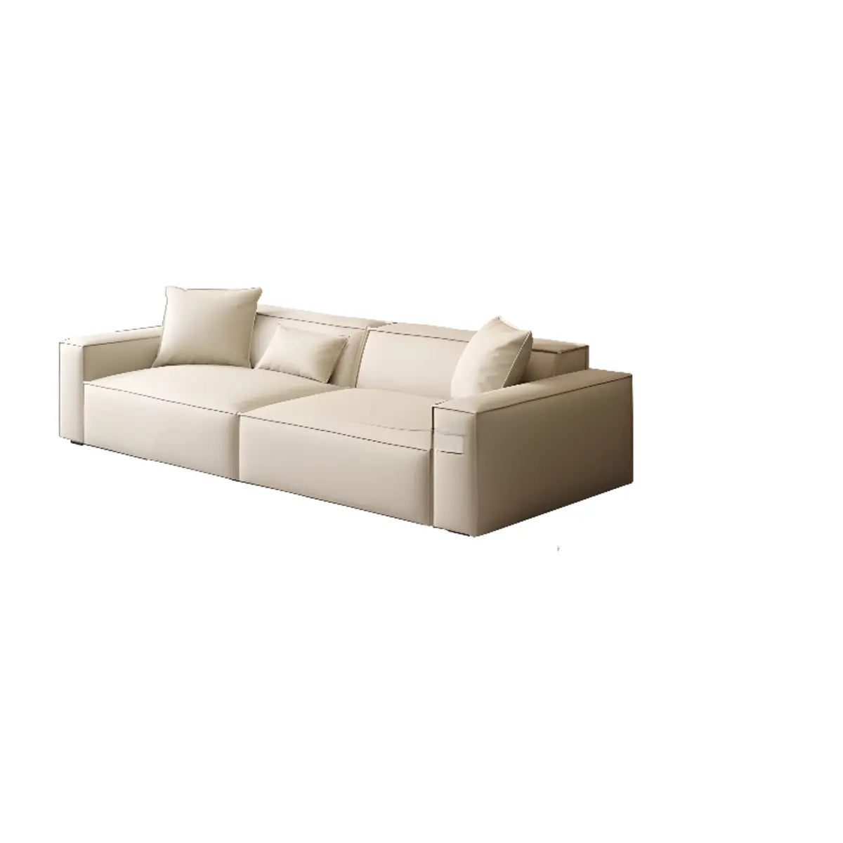 Spacious White Wooden Frame Square Arm Reception Sofa Image - 5