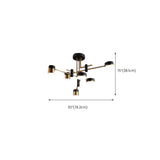 Sputnik Black Cylinder Semi-Flush Mount Light 8-Light Image - 13