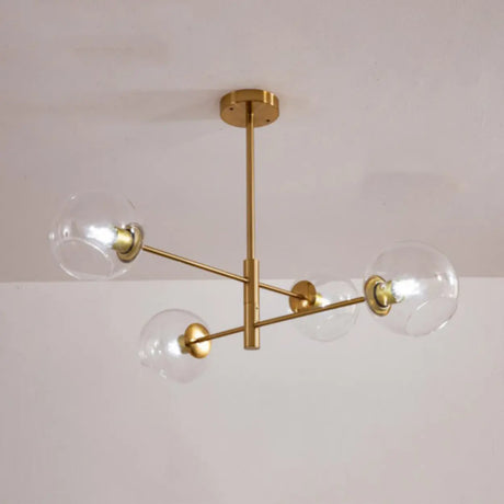 Sputnik Tiered Modern Metal Globe Glass Chandelier 6-Bulb Image - 1