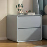 Square Faux Leather Solid Wood 2-Drawer Kids Nightstand Image - 2