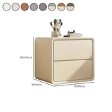 Square Faux Leather Solid Wood 2-Drawer Kids Nightstand Image - 20