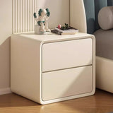 Square Faux Leather Solid Wood 2-Drawer Kids Nightstand Image - 5