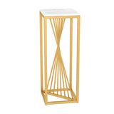 Square Gold Metal Frame Display Table Plant Stand Black Image - 7
