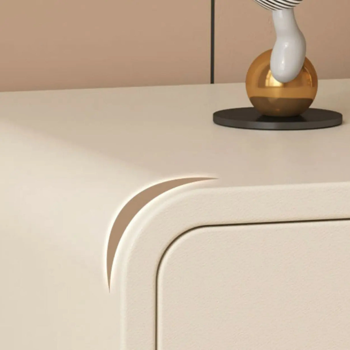 Square Leather Kids Nightstand with Two Drawers Image - 10
