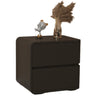 Square Leather Kids Nightstand with Two Drawers Image - 3