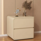 Square Leather Kids Nightstand with Two Drawers Image - 6