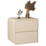 Square Leather Kids Nightstand with Two Drawers Image - 7