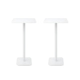 Square Metal Pedestal White Versatile Outdoor End Table Image - 20