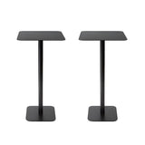 Square Metal Pedestal White Versatile Outdoor End Table Image - 30