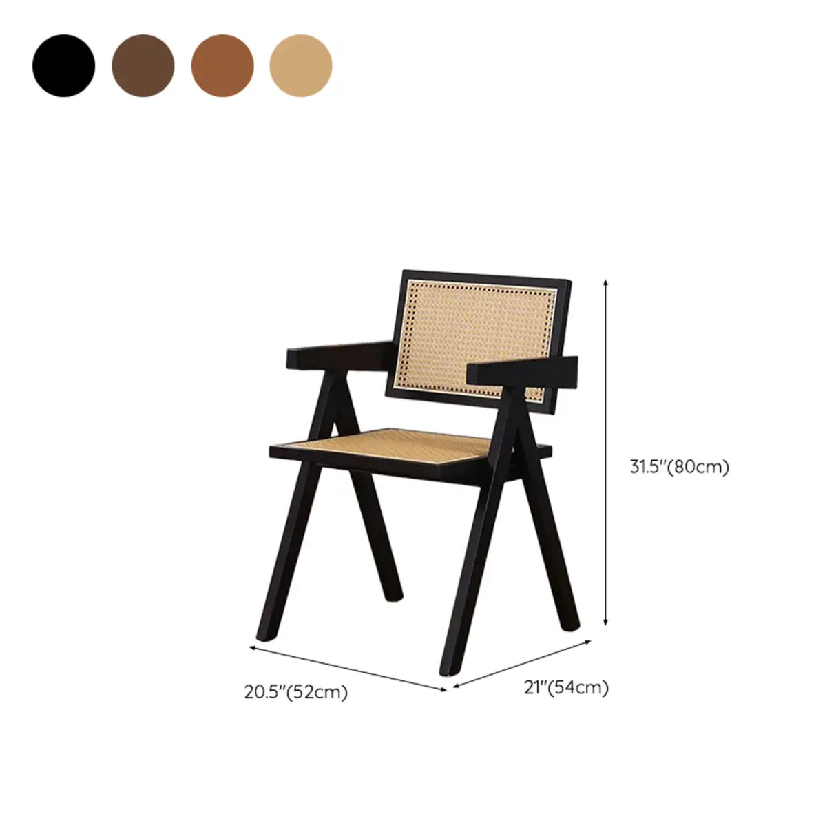 Square Open Back Armless Braided Rope Wood Dining Chair 