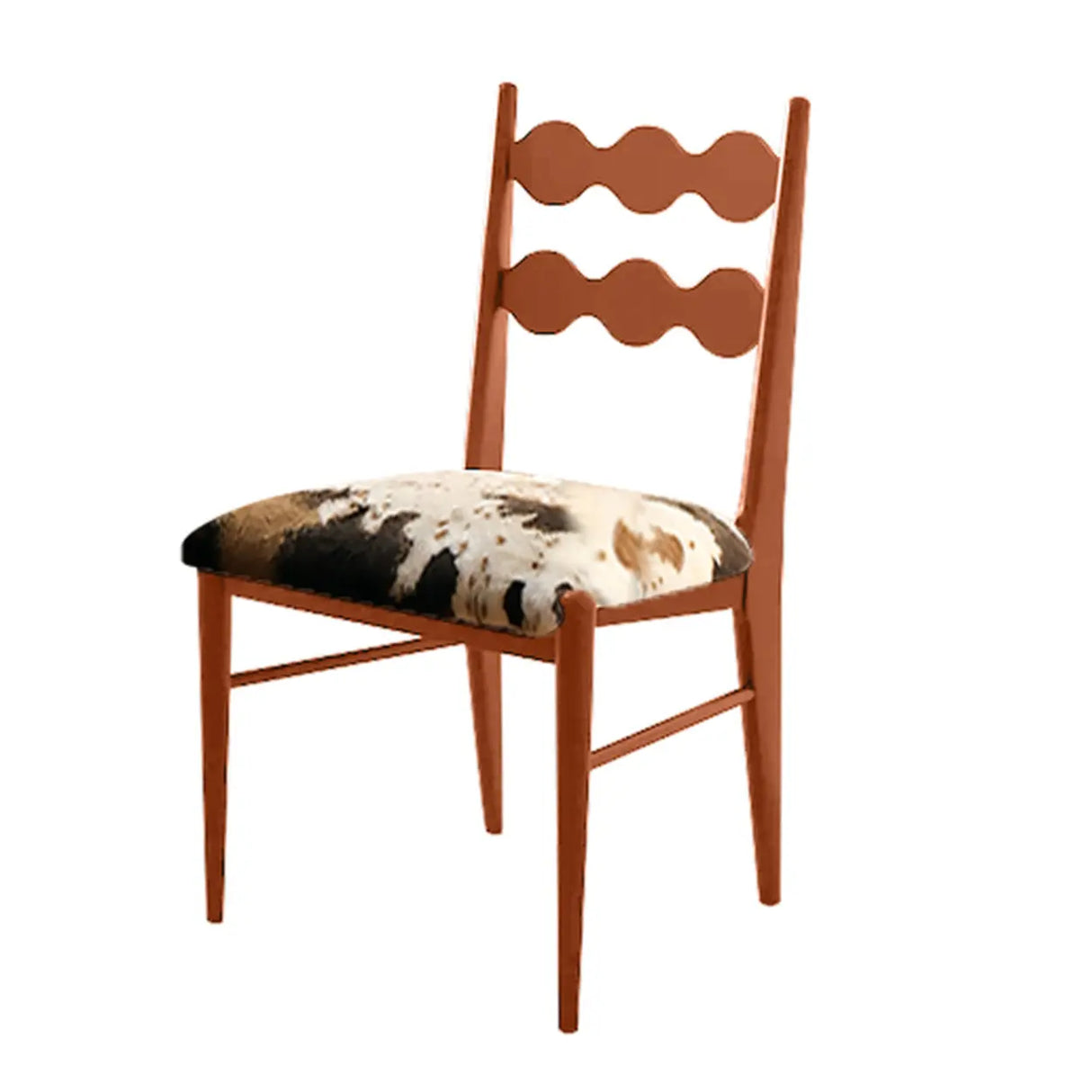 Square Open Wave-Back Wooden Arm Dining Chairs Orange Image - 21