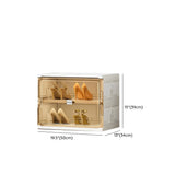 Square Plastic Entryway Beige Stackable Shoe Box Storage Image - 22