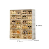 Square Plastic Entryway Beige Stackable Shoe Box Storage Image - 27