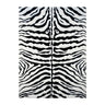 Square Striped Polypropylene Black-White Area Rug Image - 5
