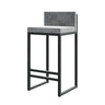 Square Upholstered Metal Sled Bar Stool with Footrest Image - 15