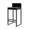 Square Upholstered Metal Sled Bar Stool with Footrest Image - 3