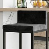 Square Upholstered Metal Sled Bar Stool with Footrest Image - 7