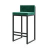 Square Upholstered Metal Sled Bar Stool with Footrest Image - 8
