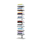 Square Vertical Minimalist Metal Etagere Bookcase White Image - 11