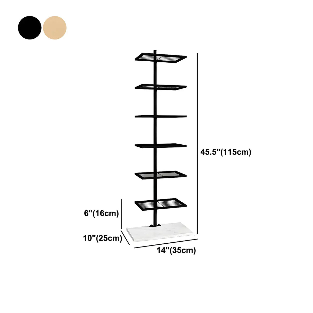Square Vertical Minimalist Metal Etagere Bookcase White 