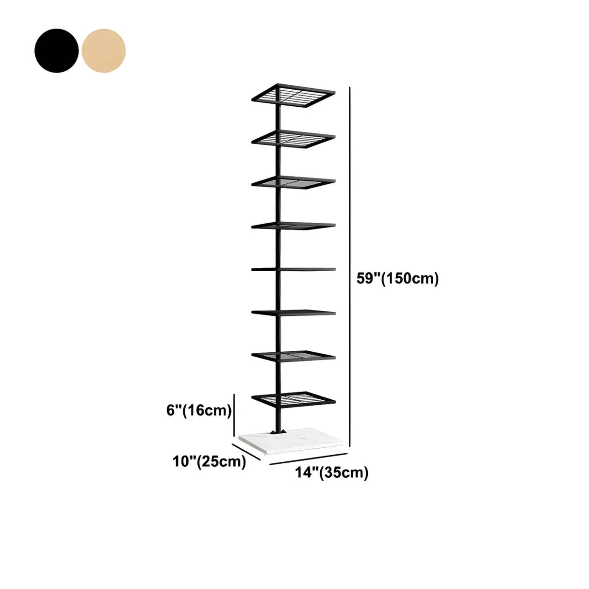 Square Vertical Minimalist Metal Etagere Bookcase White Image - 14