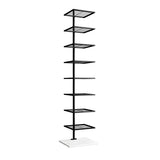 Square Vertical Minimalist Metal Etagere Bookcase White Image - 5