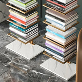 Square Vertical Minimalist Metal Etagere Bookcase White Image - 6