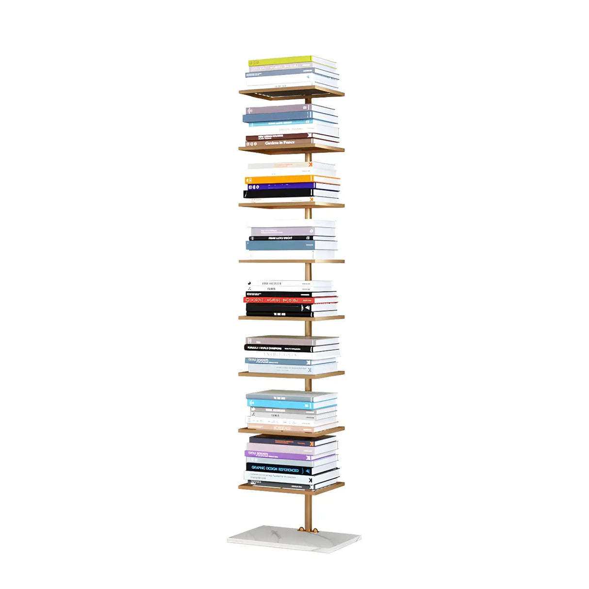 Square Vertical Minimalist Metal Etagere Bookcase White Image - 9