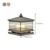 Square Vintage Glass Solar Metal Outdoor Post Lamp Image - 16