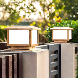 Square Vintage Metal Outdoor Solar Lantern Post Light Image - 11
