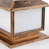 Square Vintage Metal Outdoor Solar Lantern Post Light Image - 9