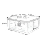 Square Walnut Wood Double Tier Side Table with Shelf Image - 7