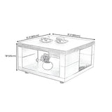 Square Walnut Wood Double Tier Side Table with Shelf Image - 8