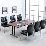 Stable Black Ergonomic Leather Office Chair with Arms Image - 1