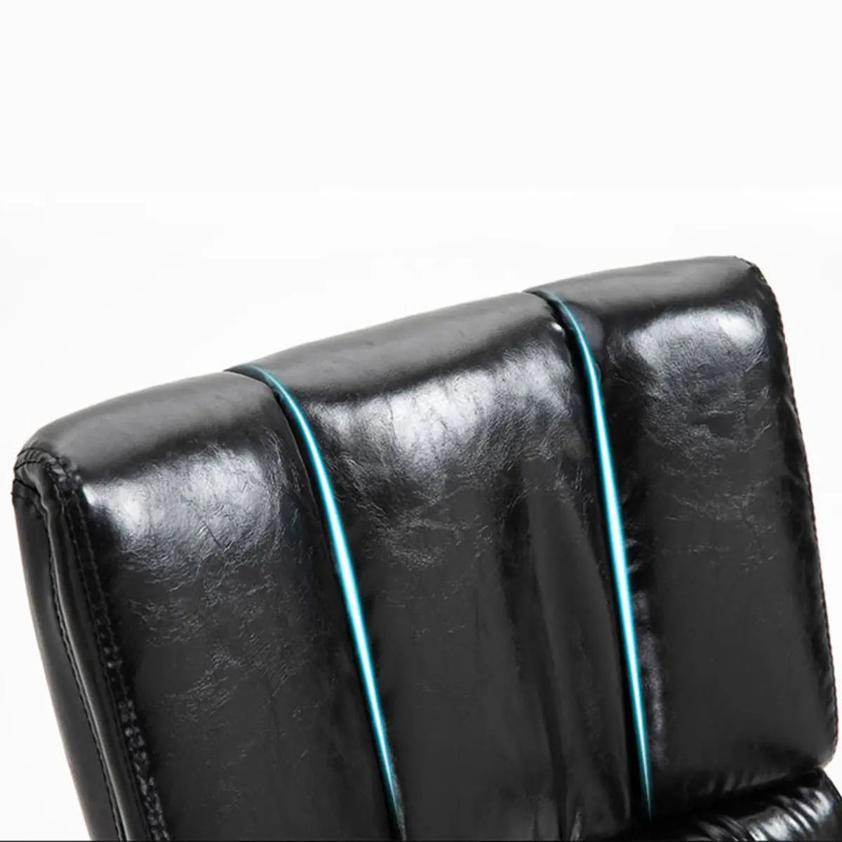 Stable Black Ergonomic Leather Office Chair with Arms Image - 12