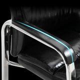 Stable Black Ergonomic Leather Office Chair with Arms Image - 13