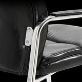 Stable Black Ergonomic Leather Office Chair with Arms Image - 15