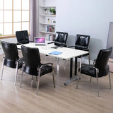 Stable Black Ergonomic Leather Office Chair with Arms Image - 6