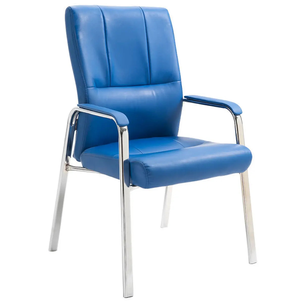Stable Black Ergonomic Leather Office Chair with Arms Image - 7